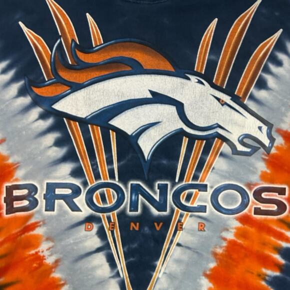 90s denver broncos graphic tee tie dye majestic xxl - Picture 3 of 5